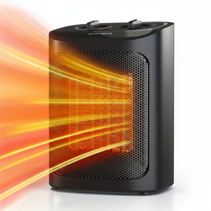 1500W Portable Ceramic Space Heater for Indoor Use – Electric Heater with Adjustable Thermostat