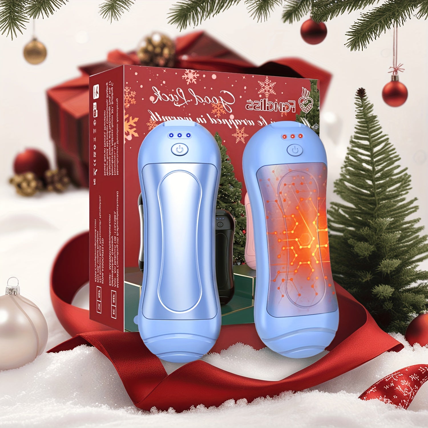 Rechargeable Magnetic Hand Warmers 2-Pack, Dual-Sided Electric Pocket Heater, USB Powered, Portable Design