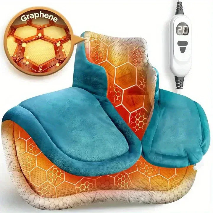 Weighted Heating Pad for Neck & Shoulders – Graphene Fabric, 6 Heat Levels, Auto Shut-Off - Thermeva