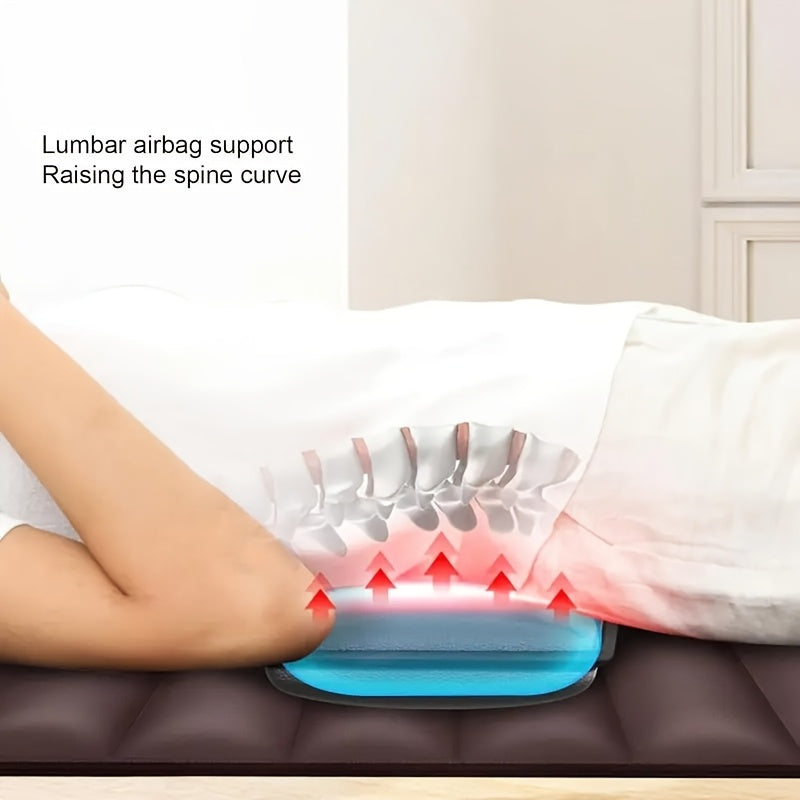 5-in-1 Full Body Massage Pad with Heat, Neck Back Waist & Leg Massage Zones, Foldable Massage Mat