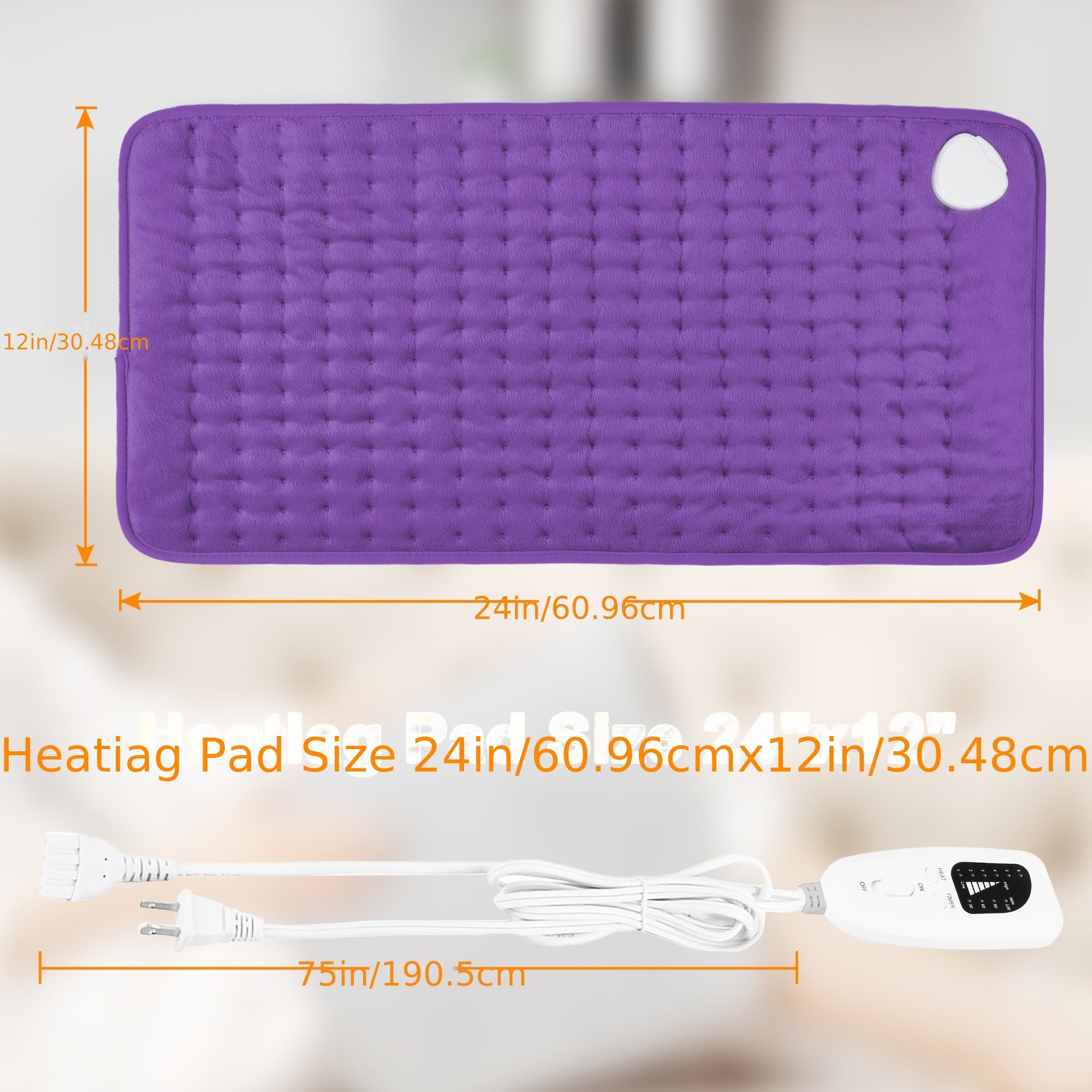Extra Large Electric Heating Pad for Back & Body – 24×12 in, 6 Heat Levels, Dry & Moist Heat