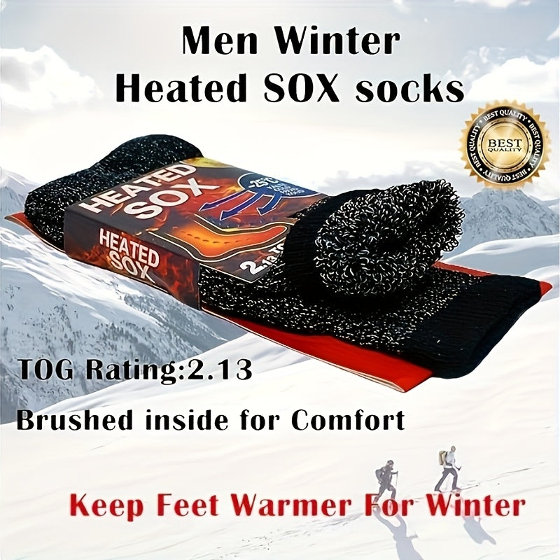 Thermal Winter Socks, Thick Cushioned Insulated Socks for Cold Weather, Unisex Size 10–13
