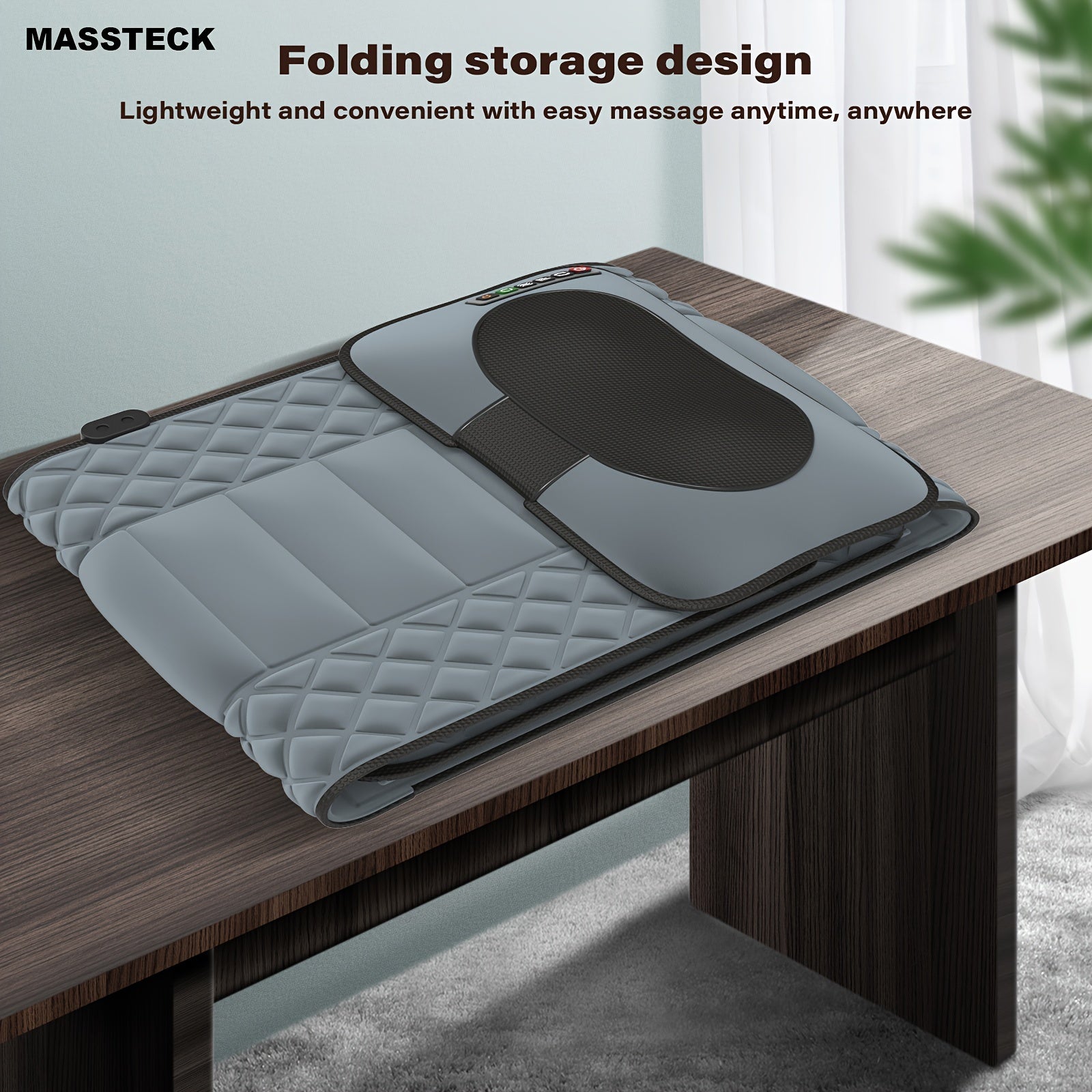 Full Body Massage Mat with Shiatsu Neck & Back Heating, 10 Vibration Motors, Massage Pad with Storage Bag