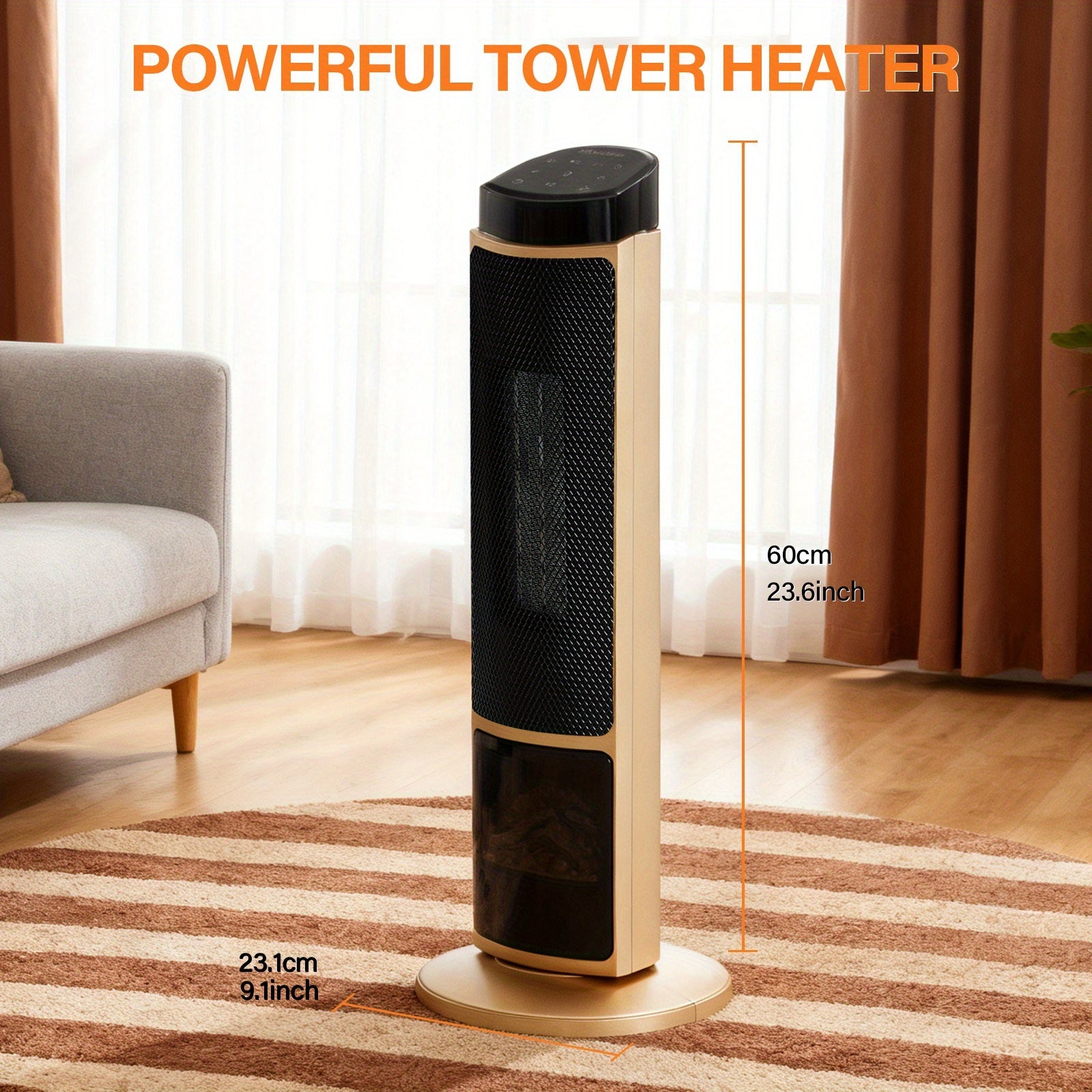 1500W Tower Space Heater for Indoor Use – Electric Heater with Remote Control, Thermostat & Timer