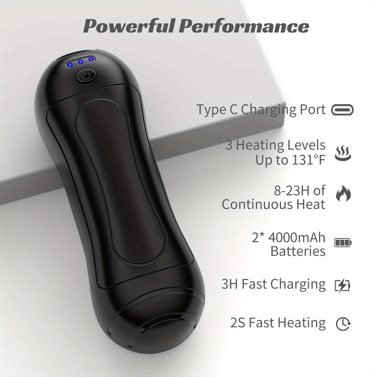 Rechargeable Magnetic Hand Warmers 2-Pack, Dual-Sided Electric Pocket Heater, USB Powered, Portable Design