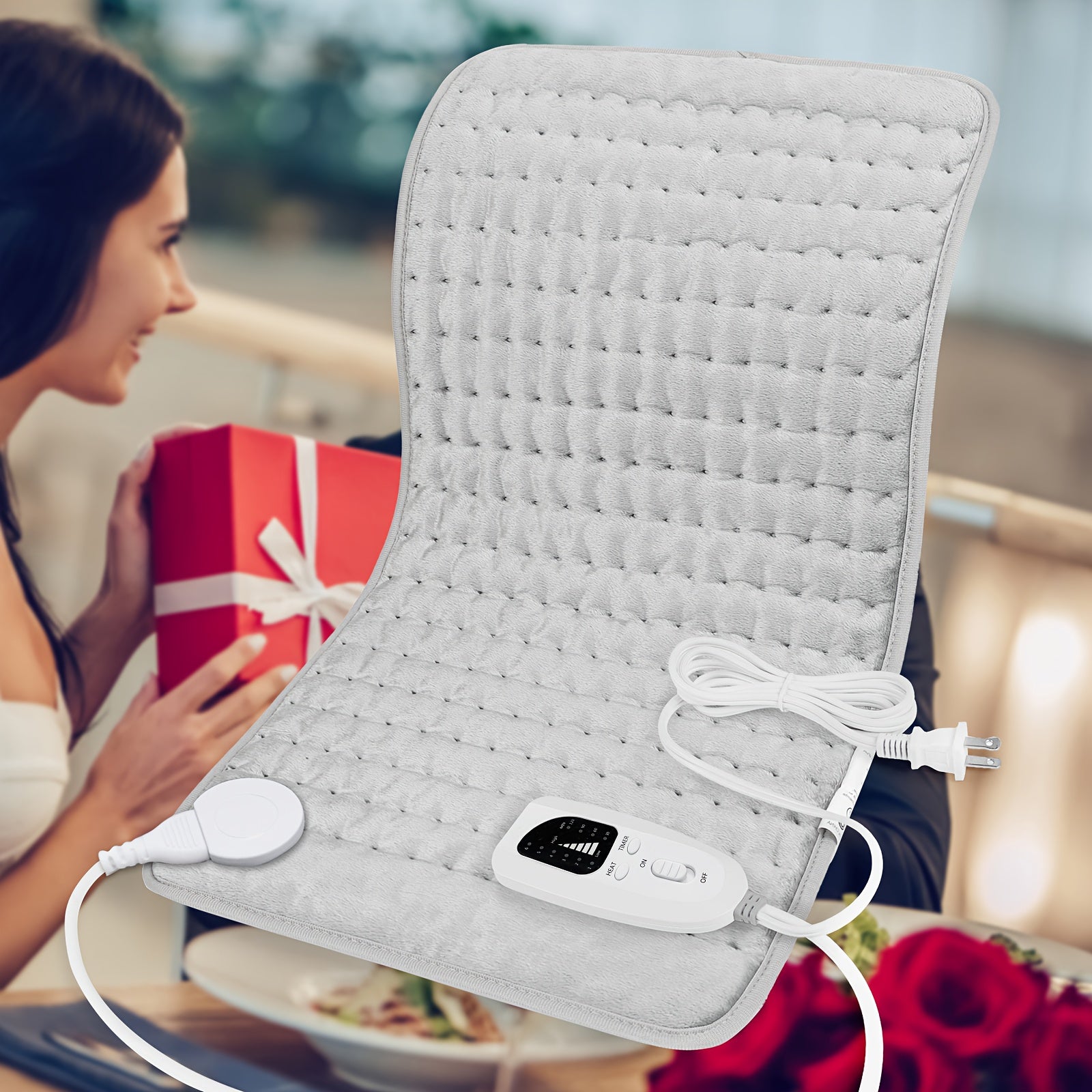 Electric Heating Pad for Back & Body – 6 Heat Levels, Machine Washable