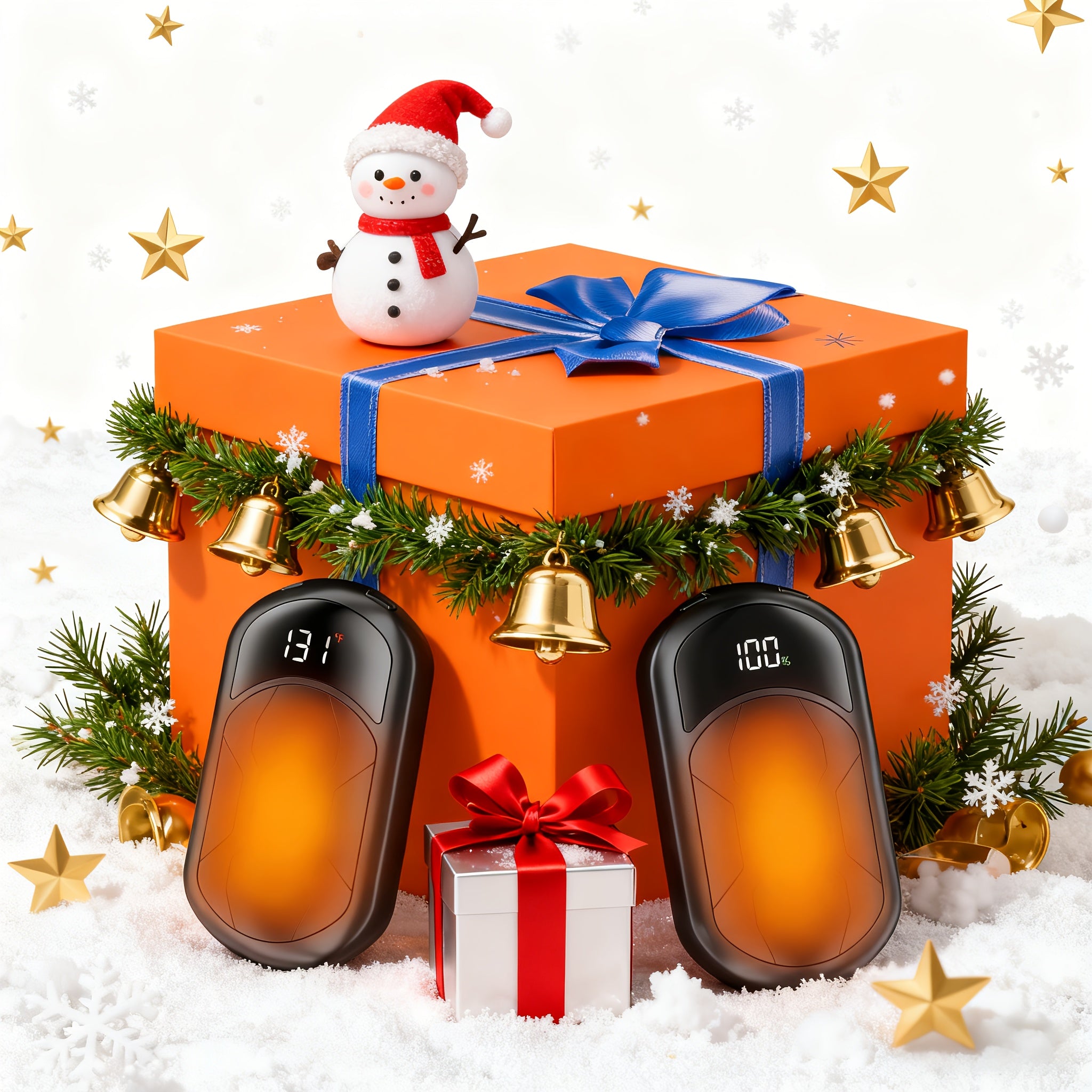 USB Electric Hand Warmer with Digital Display, Dual Heat Modes, Portable Pocket Hand Heater for Indoor & Outdoor Use