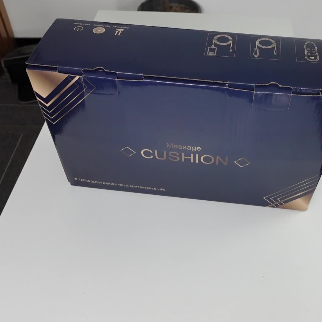 Heated Massage Chair Cushion with Lumbar Support, 9 Massage Modes, Plug-In Back & Seat Massager