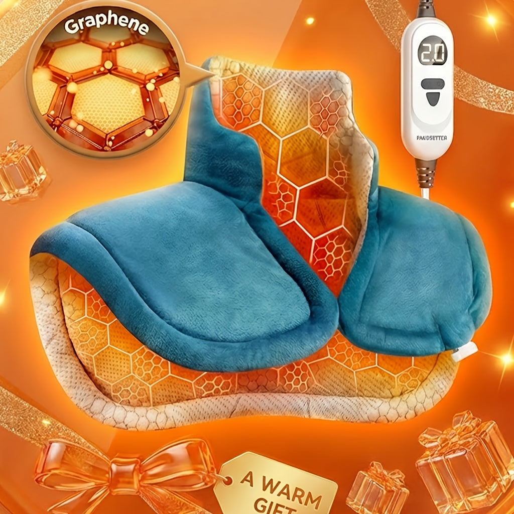 Weighted Heating Pad for Neck & Shoulders – Graphene Fabric, 6 Heat Levels, Auto Shut-Off