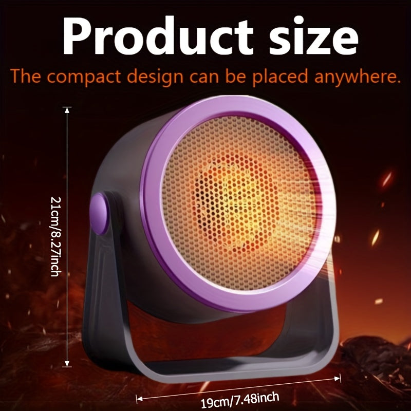 Desktop Electric Space Heater for Indoor Use – Portable Mini Heater with Adjustable Temperature