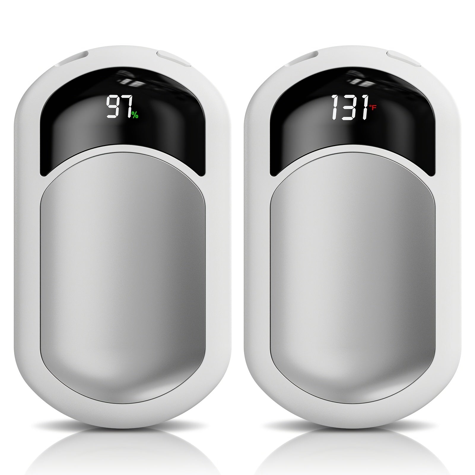 Rechargeable Magnetic Hand Warmers 2-Pack, Electric Pocket Heater, Dual-Sided Heating, 3 Temperature Modes