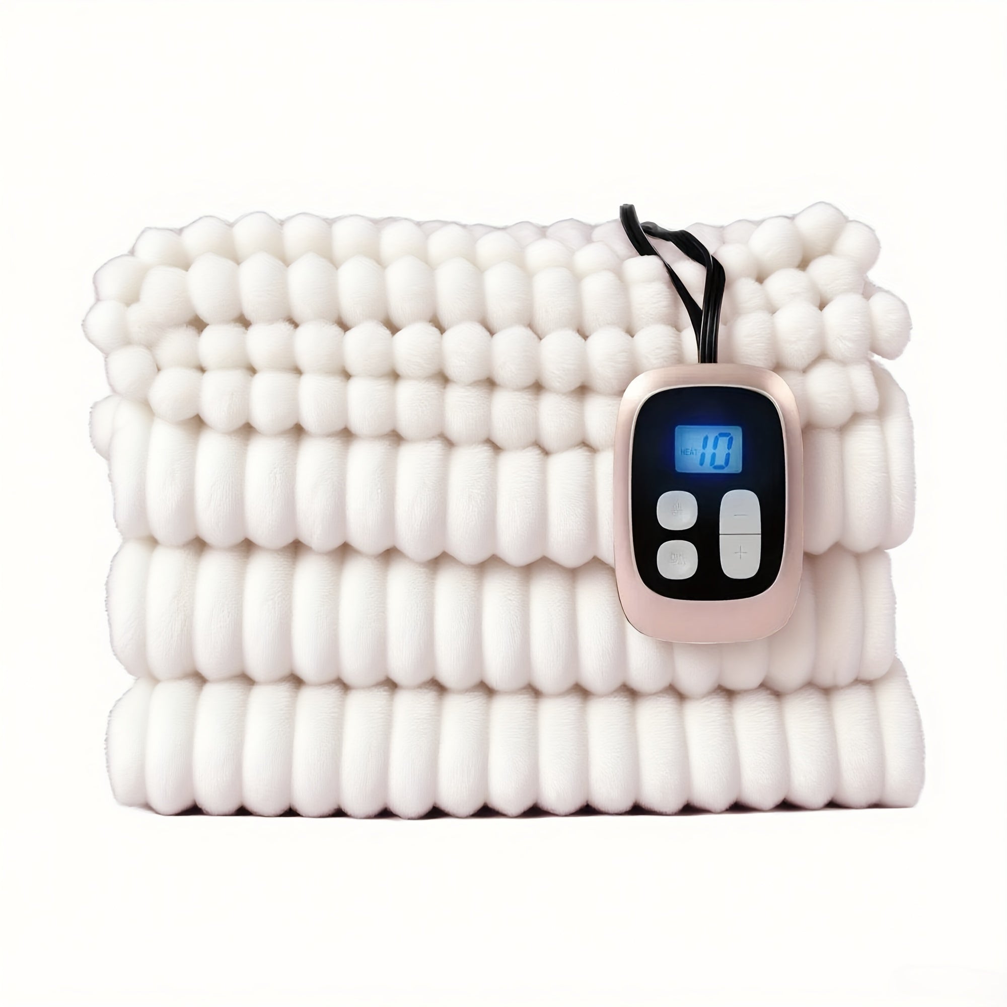 Electric Heated Blanket – Striped Flannel, Fast Heating, Washable