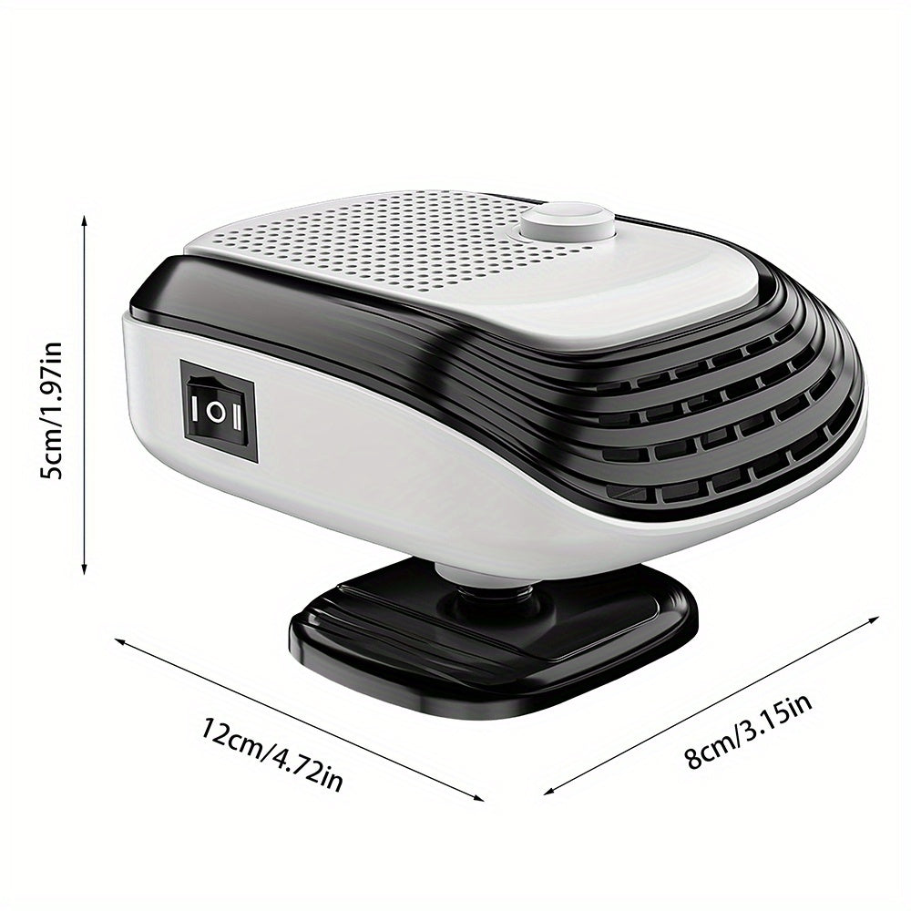 150W Portable Car Heater & Defogger, Adjustable Airflow Heating Fan for SUVs, RVs & Travel Vehicles