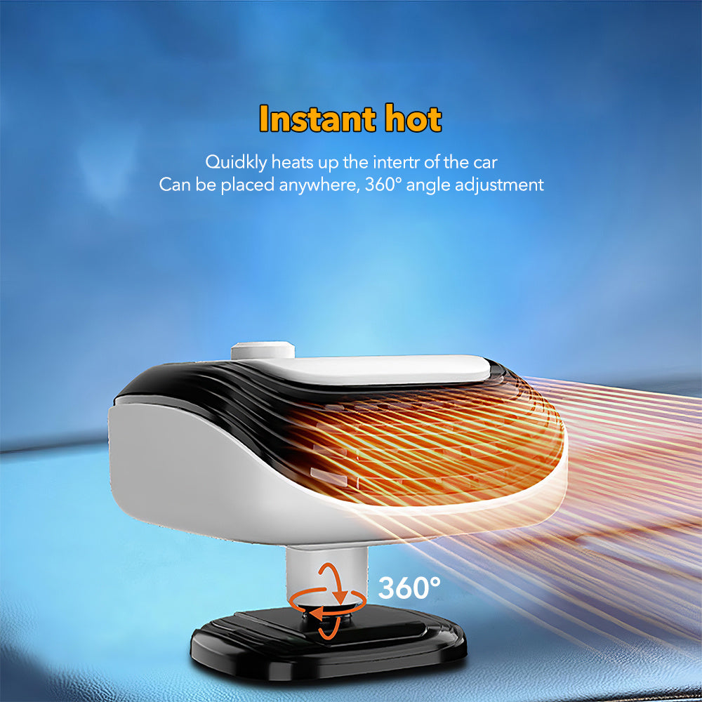 150W Portable Car Heater & Defogger, Adjustable Airflow Heating Fan for SUVs, RVs & Travel Vehicles