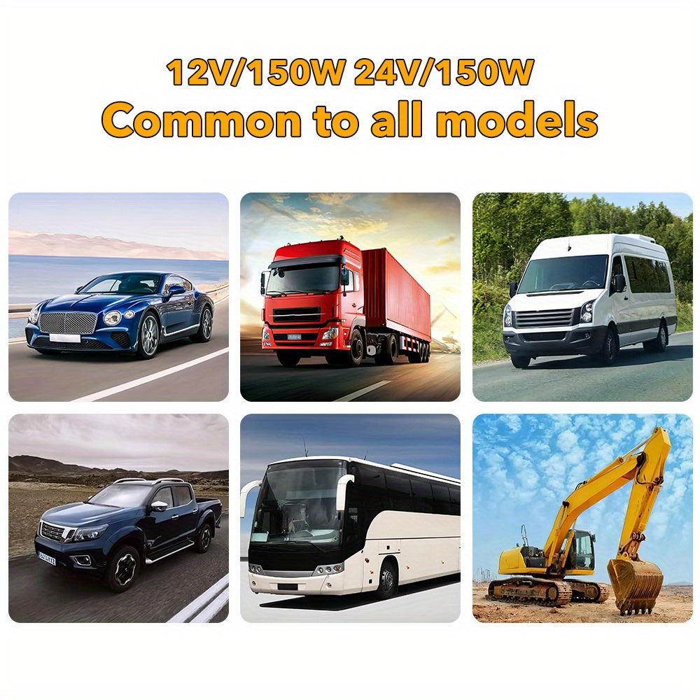 150W Portable Car Heater & Defogger, Adjustable Airflow Heating Fan for SUVs, RVs & Travel Vehicles