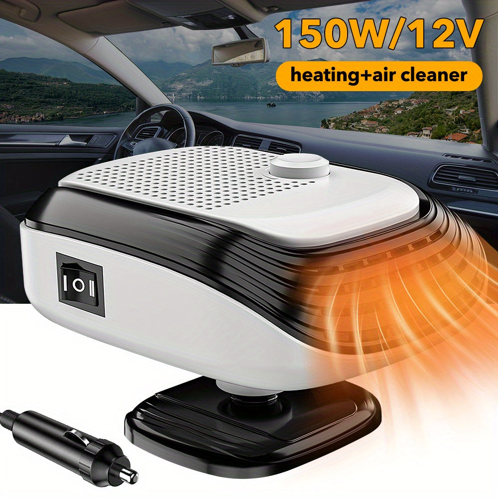 150W Portable Car Heater & Defogger, Adjustable Airflow Heating Fan for SUVs, RVs & Travel Vehicles