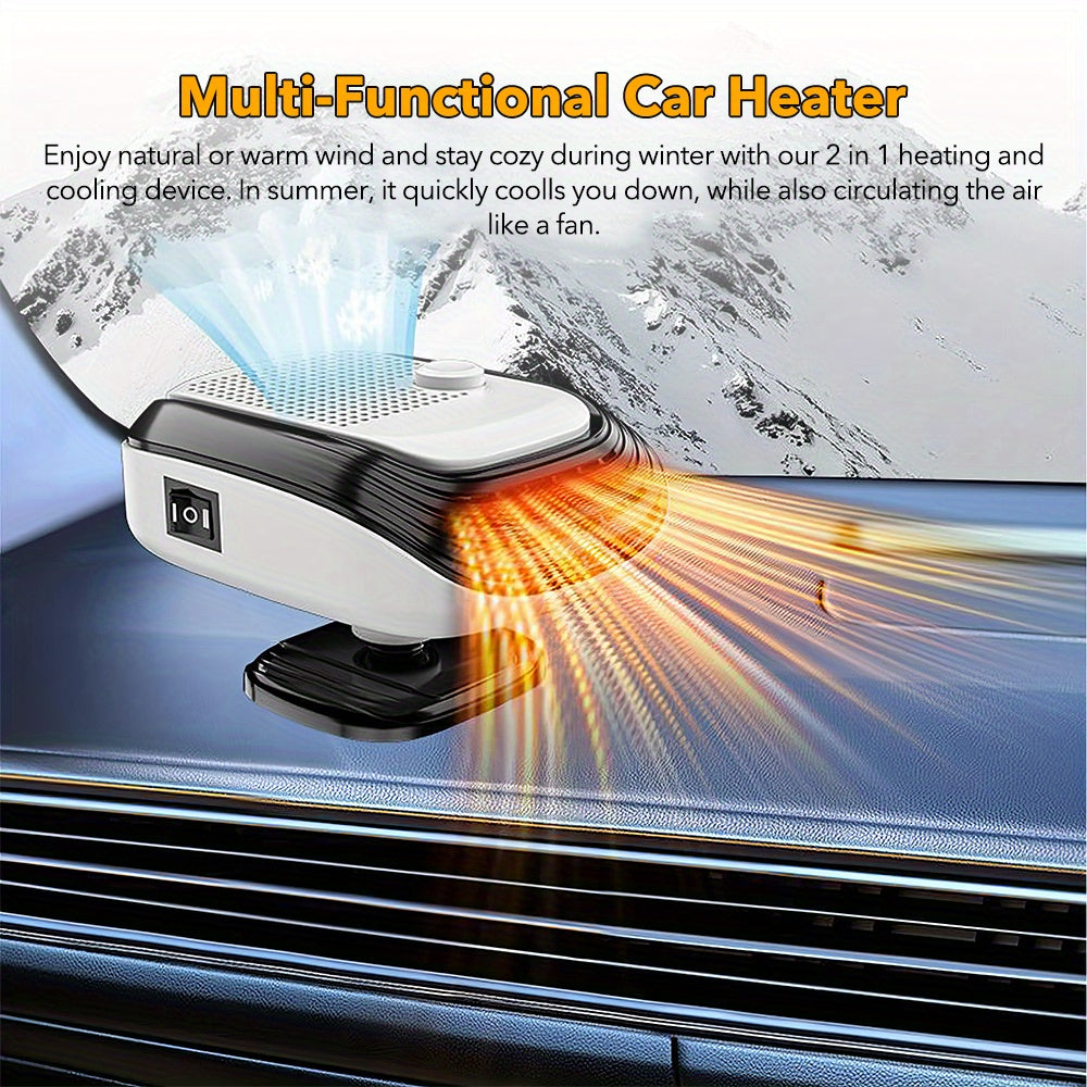 150W Portable Car Heater & Defogger, Adjustable Airflow Heating Fan for SUVs, RVs & Travel Vehicles