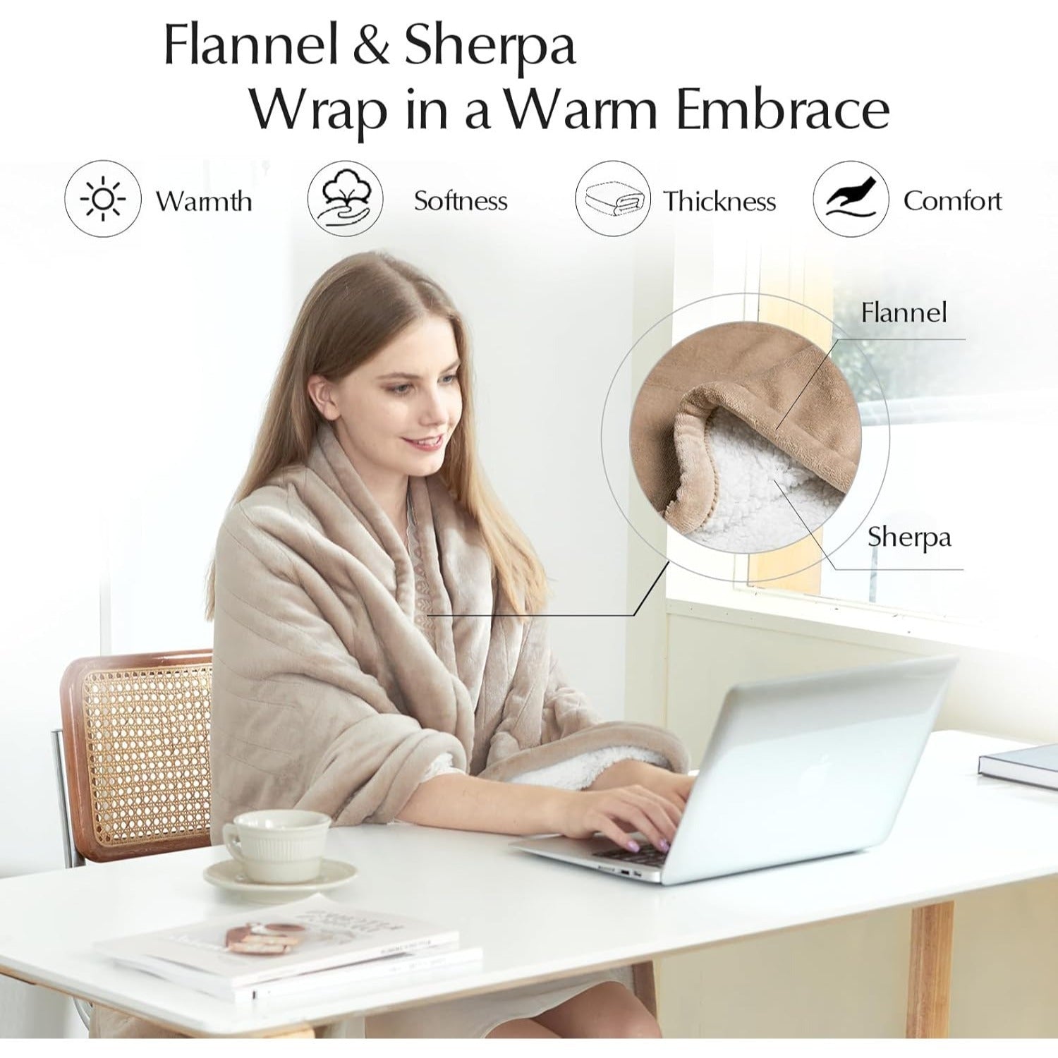 Electric Heated Throw Blanket – Temperature Control, Auto Shut-Off, Machine Washable