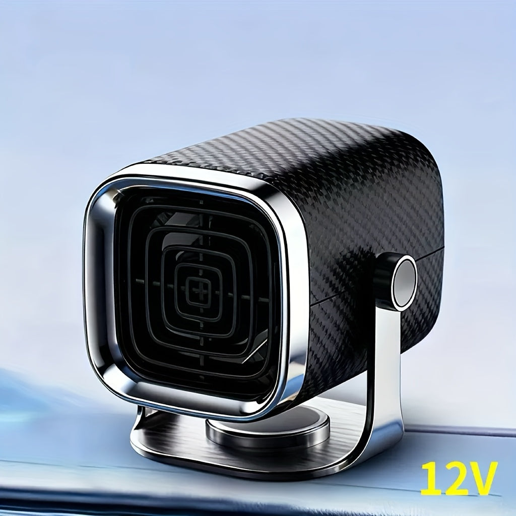 12V Portable Car Heater Defroster, 360° Rotating Base, Hot & Natural Air Modes for Windshield Defogging