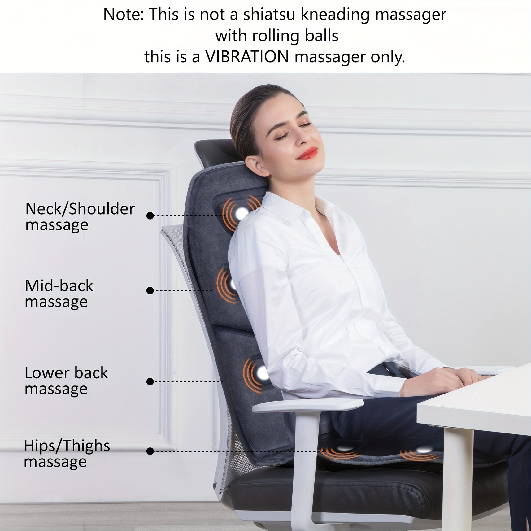 Heated Massage Chair Cushion with Vibration, 10 Motors, Seat Back Massager for Office & Home Chairs