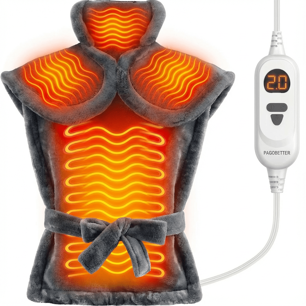 Heated Shawl Heating Pad for Neck & Shoulders – Graphene Fabric, 6 Heat Levels, Auto Shut-Off
