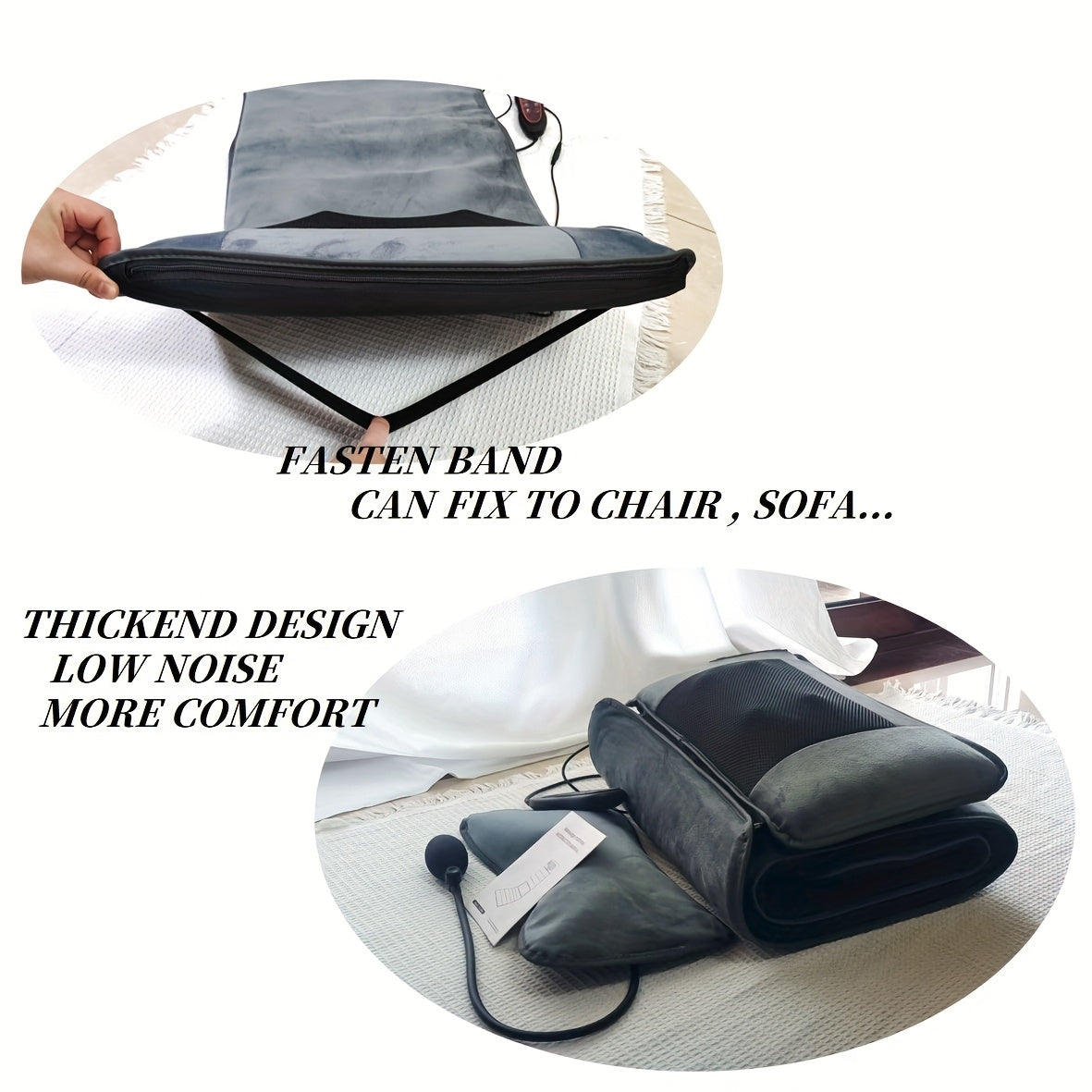 Full Body Massage Mat with Heat & Shiatsu Neck Pillow, 10 Vibration Motors, Foldable Massage Mattress