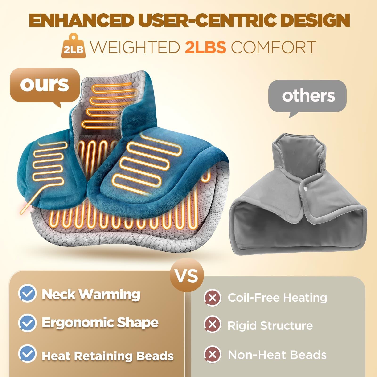 Heated Shawl Heating Pad for Neck & Shoulders – Graphene Fabric, 6 Heat Levels, Auto Shut-Off