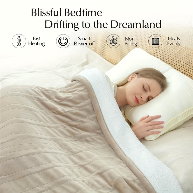 Electric Heated Blanket – Soft Flannel, Adjustable Heat Levels, Auto Shut-Off