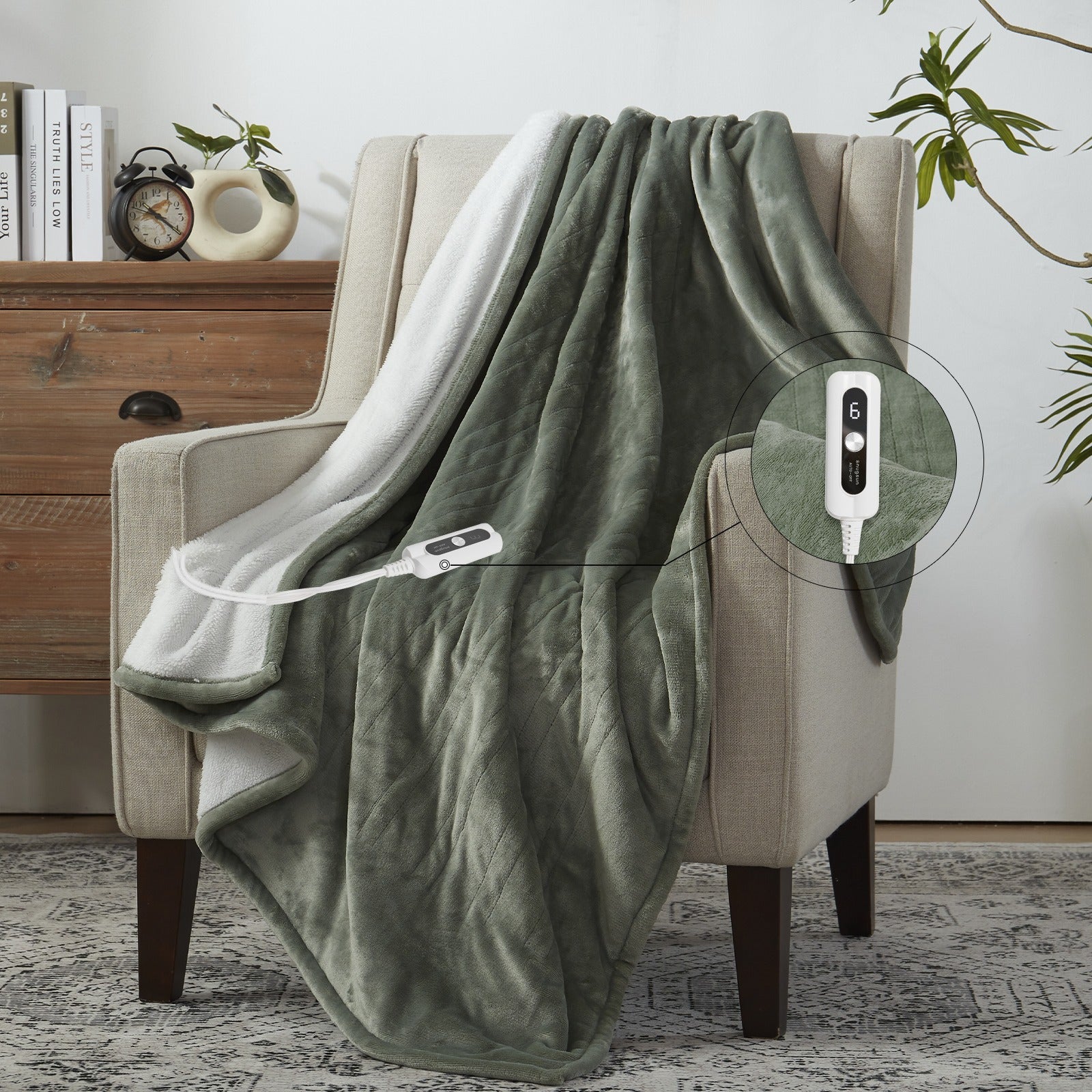 Electric Heated Throw Blanket – Temperature Control, Auto Shut-Off, Machine Washable