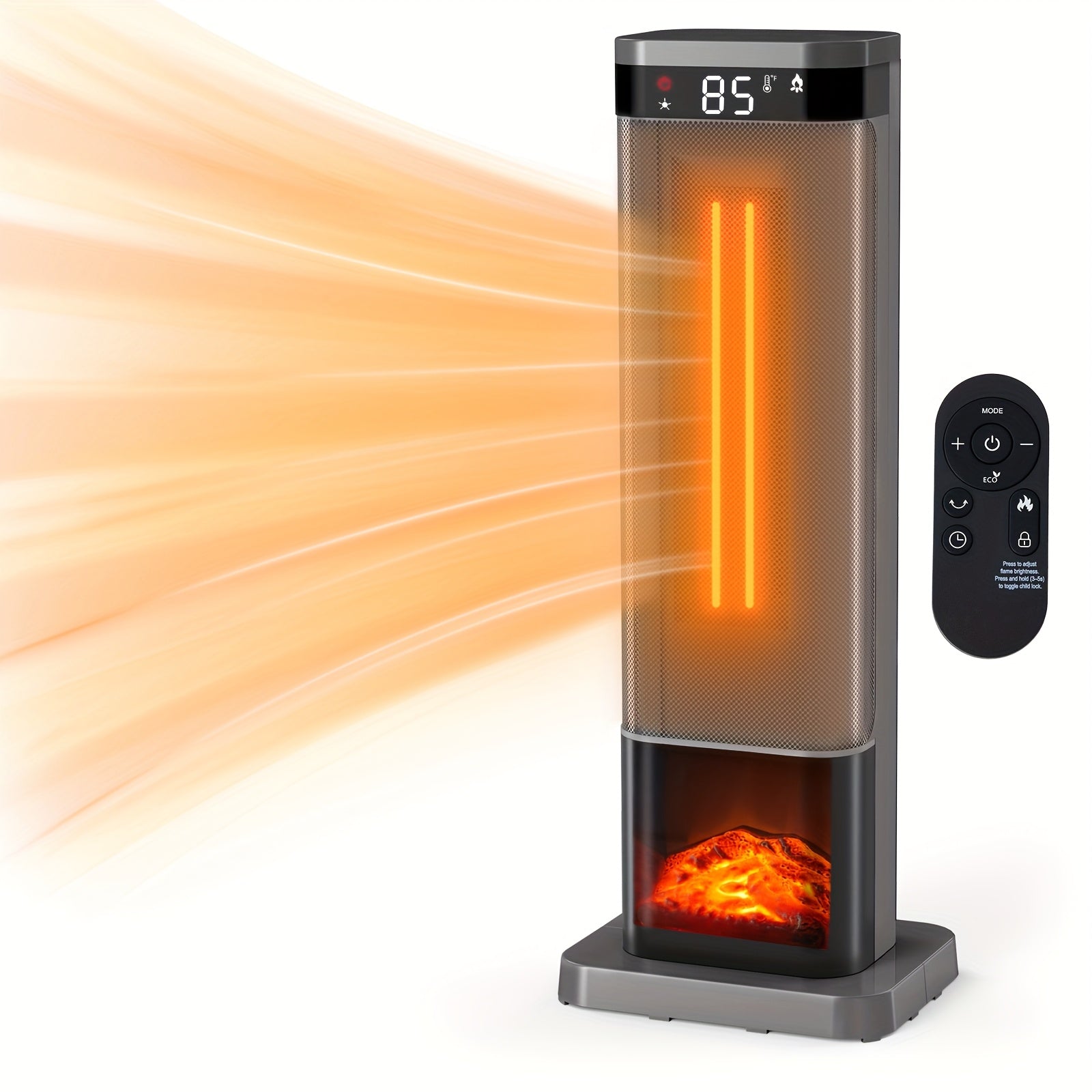 1500W Tower Space Heater for Indoor Use – Electric Heater with Remote Control, Thermostat & Timer