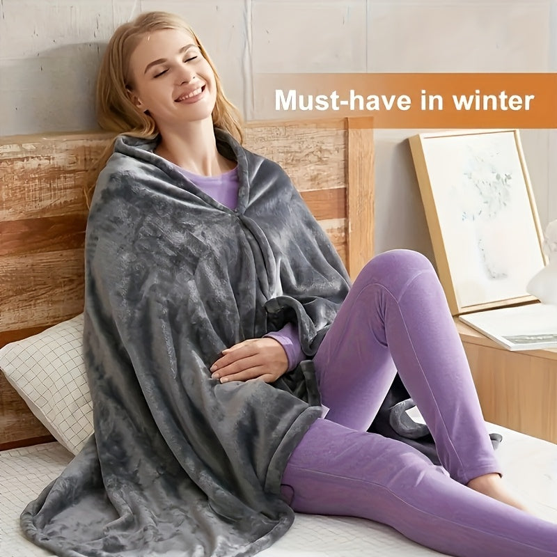 Heated Shawl Blanket – Flannel Fabric, Multiple Heating Zones, Adjustable Temperature