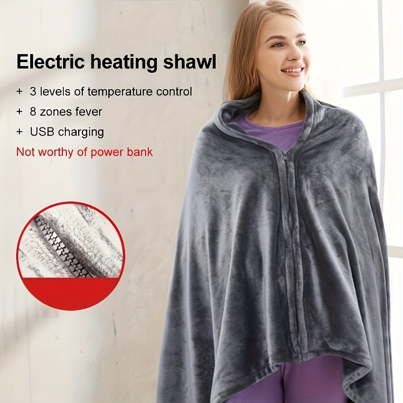 Heated Shawl Blanket – Flannel Fabric, Multiple Heating Zones, Adjustable Temperature