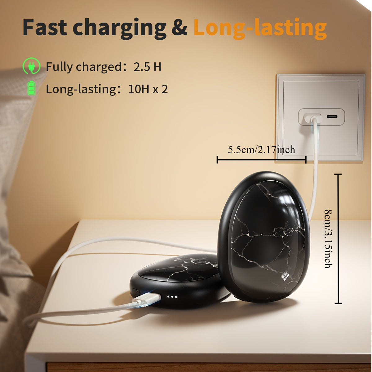 Rechargeable Electric Hand Warmers 2-Pack, Magnetic 2-in-1 Design, 3 Heat Settings, Portable Pocket Hand Heater