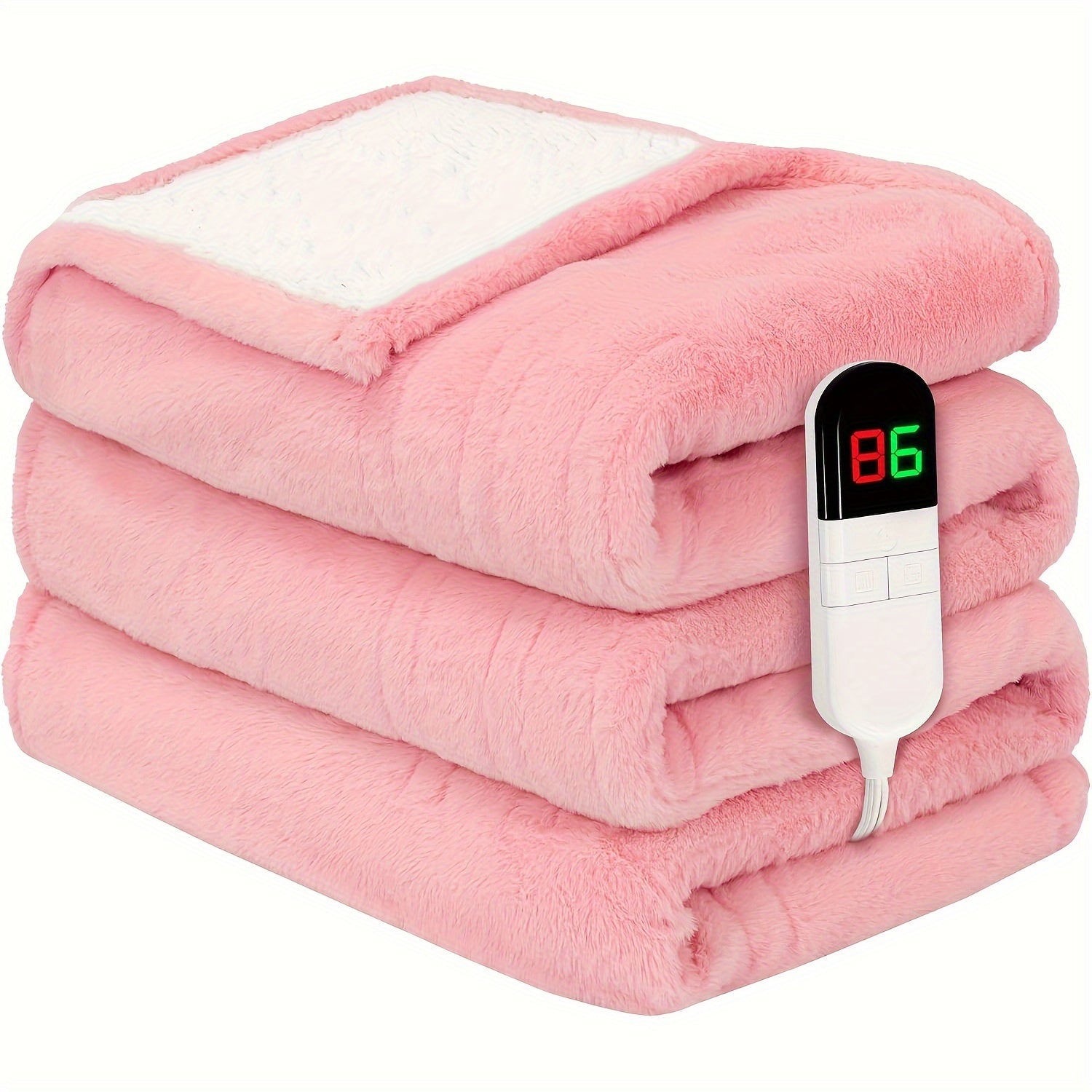 Luxury Electric Blanket – Plush Fabric, Multiple Heat Settings, Timer, Washable