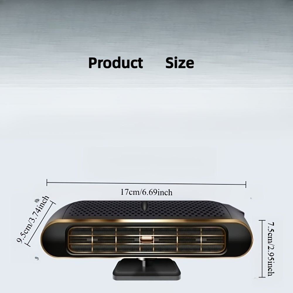12V Car Heater & Defogger, 2-in-1 Portable Vehicle Heating Device for Windshield Defrosting