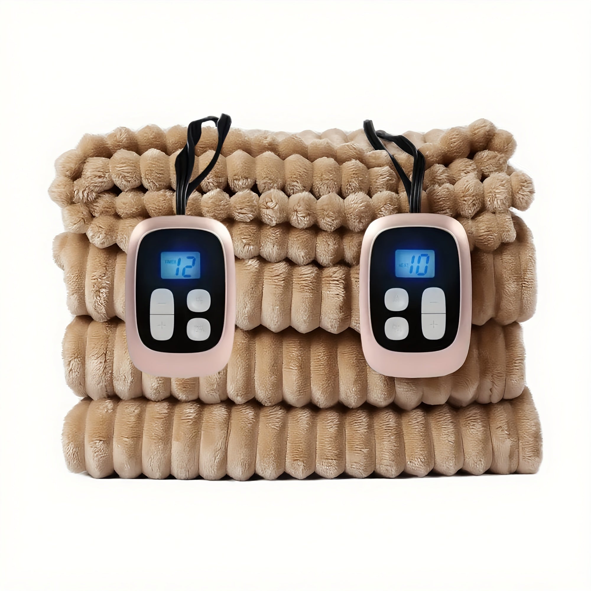 Electric Heated Blanket – Striped Flannel, Fast Heating, Washable