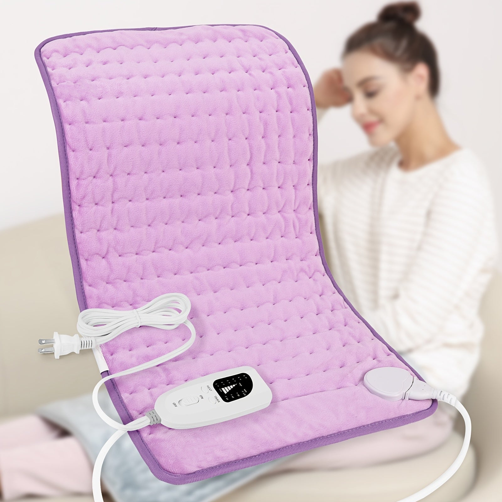 Extra Large Electric Heating Pad for Back & Body – 24×12 in, 6 Heat Levels, Dry & Moist Heat