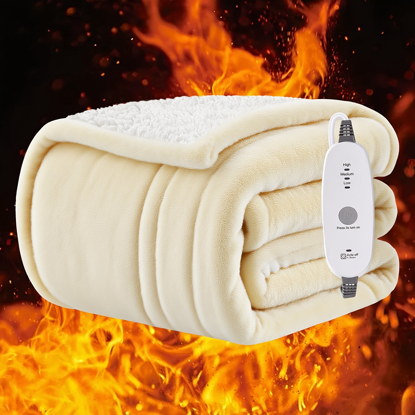 Electric Heated Blanket – Soft Flannel, Fast Warm-Up, Auto Shut-Off