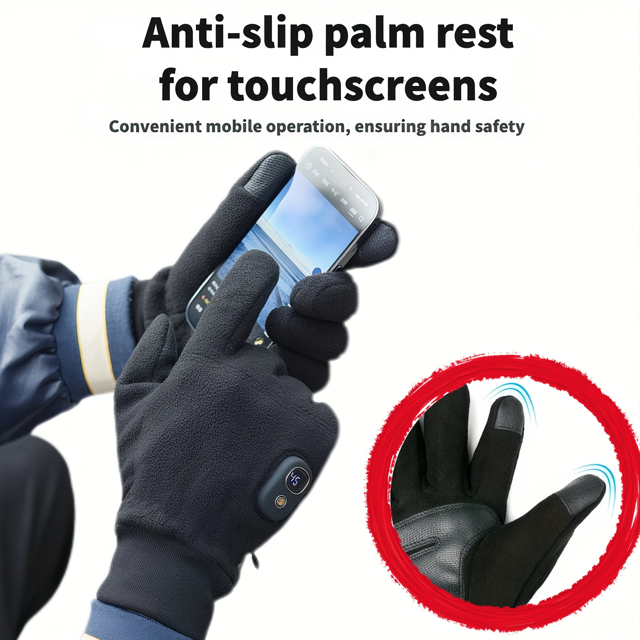 Rechargeable Heated Gloves, 3000mAh Battery, Adjustable Heat Winter Gloves for Skiing, Cycling & Outdoor Activities