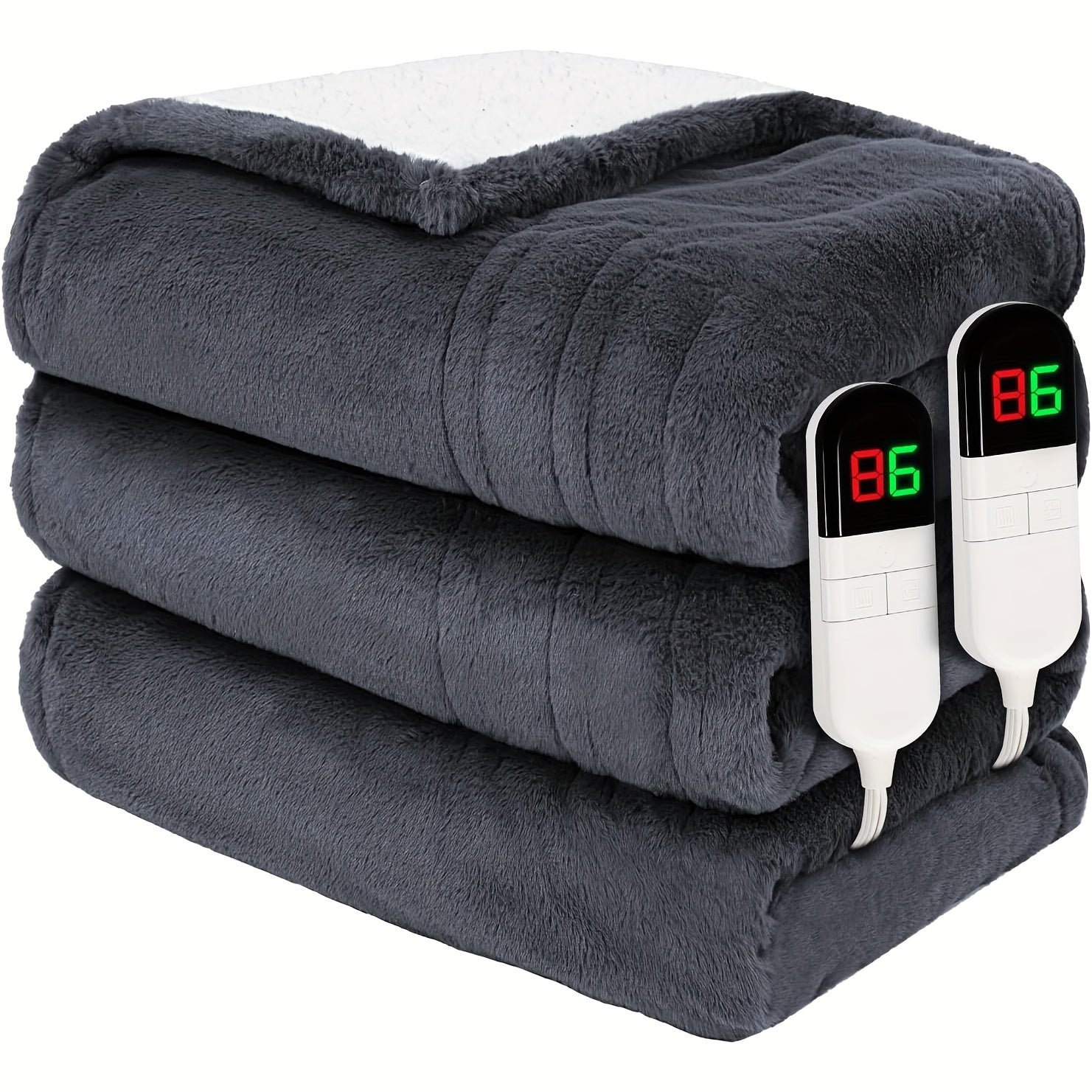 Luxury Electric Blanket – Plush Fabric, Multiple Heat Settings, Timer, Washable