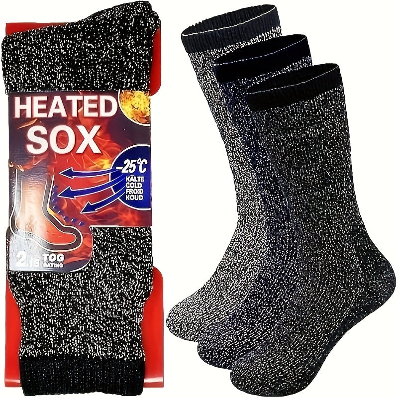 Thermal Winter Socks, Thick Cushioned Insulated Socks for Cold Weather, Unisex Size 10–13
