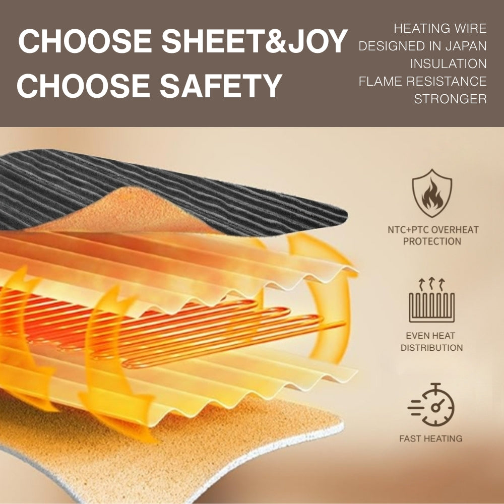 Extra Large Electric Heated Blanket – Dual Controllers, Timer, Adjustable Heat