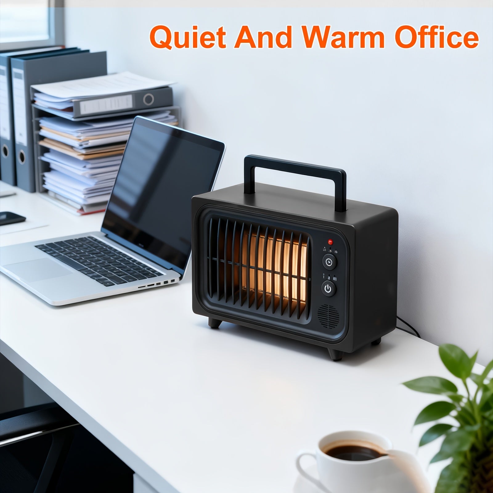 Small Ceramic Space Heater for Indoor Use – Portable Electric Heater with Safety Shut-Off