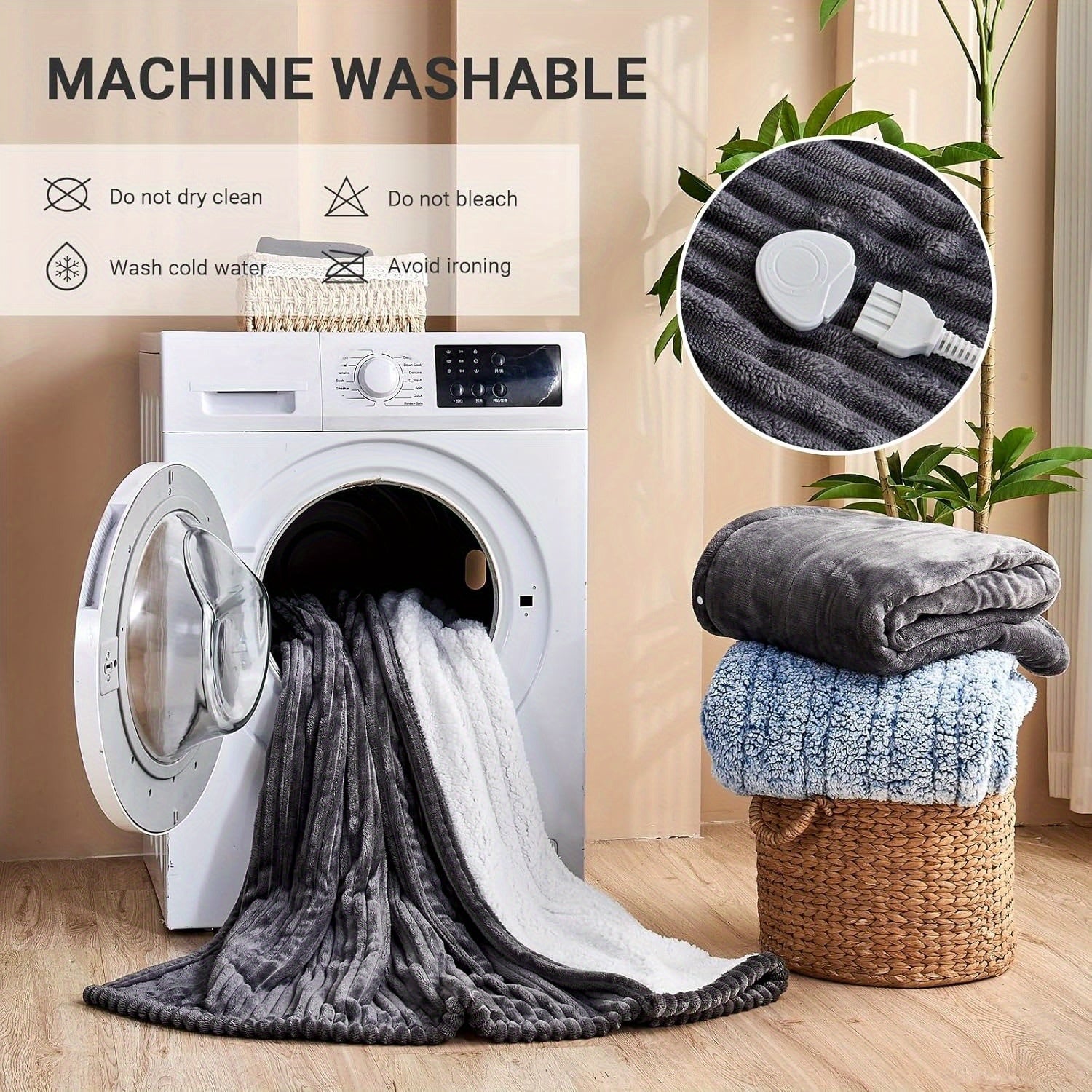 Electric Heated Throw Blanket – Soft Flannel, Multiple Heat Levels, Auto Shut-Off