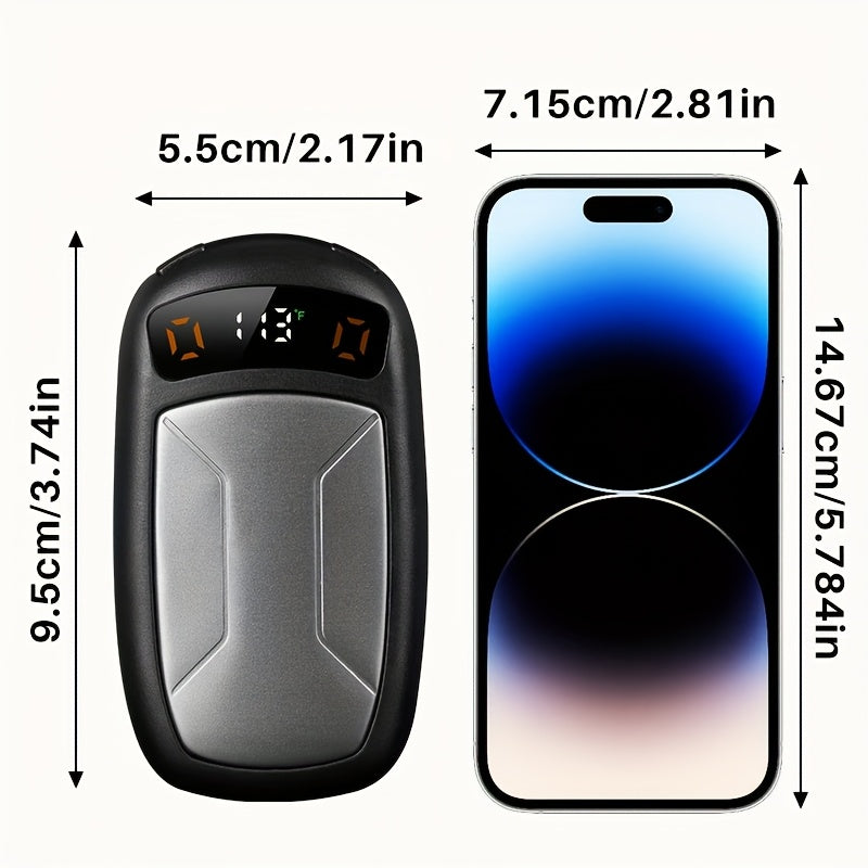 Rechargeable Hand Warmers 2-Pack with COB Light, Magnetic Electric Pocket Heater, Dual-Sided Heating