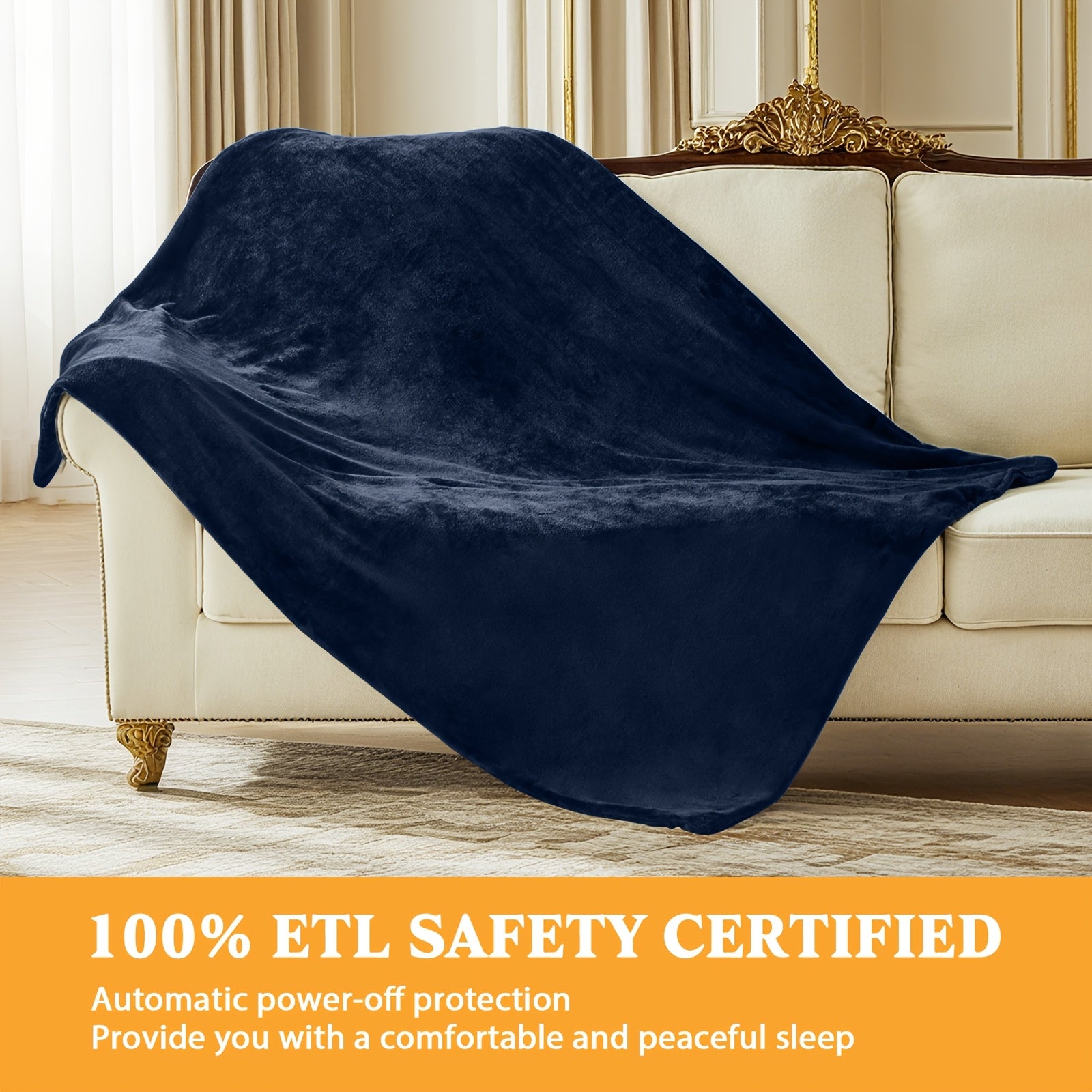 Electric Blanket – Double-Sided Flannel, Adjustable Heat Levels, Machine Washable