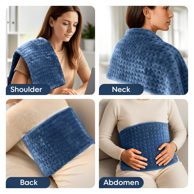 Extra Large Electric Heating Pad – 24×12 in, 6 Heat Levels, Fast Heating, Auto Shut-Off
