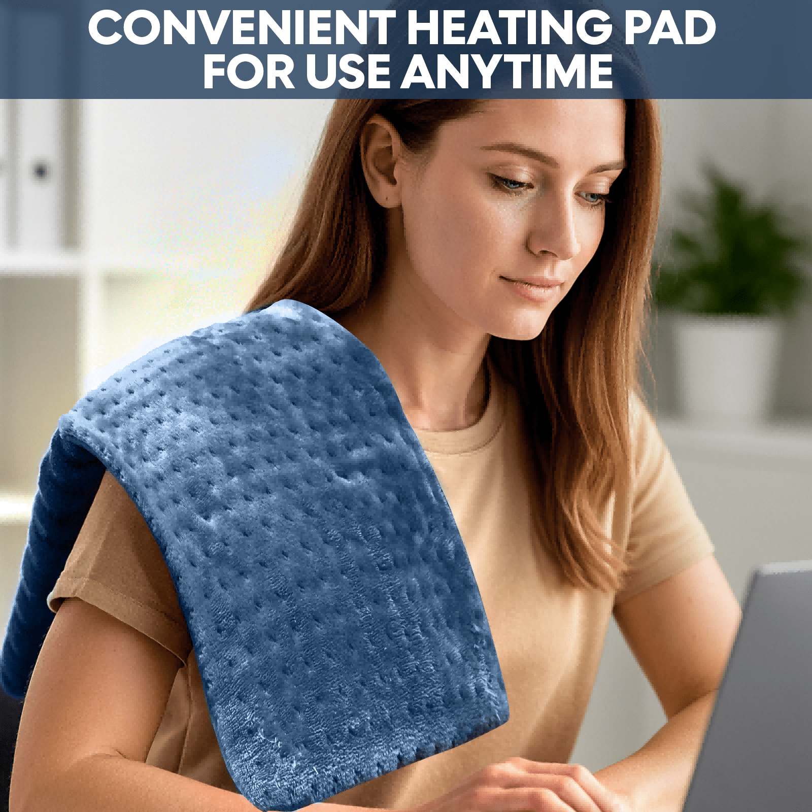 Extra Large Electric Heating Pad – 24×12 in, 6 Heat Levels, Fast Heating, Auto Shut-Off