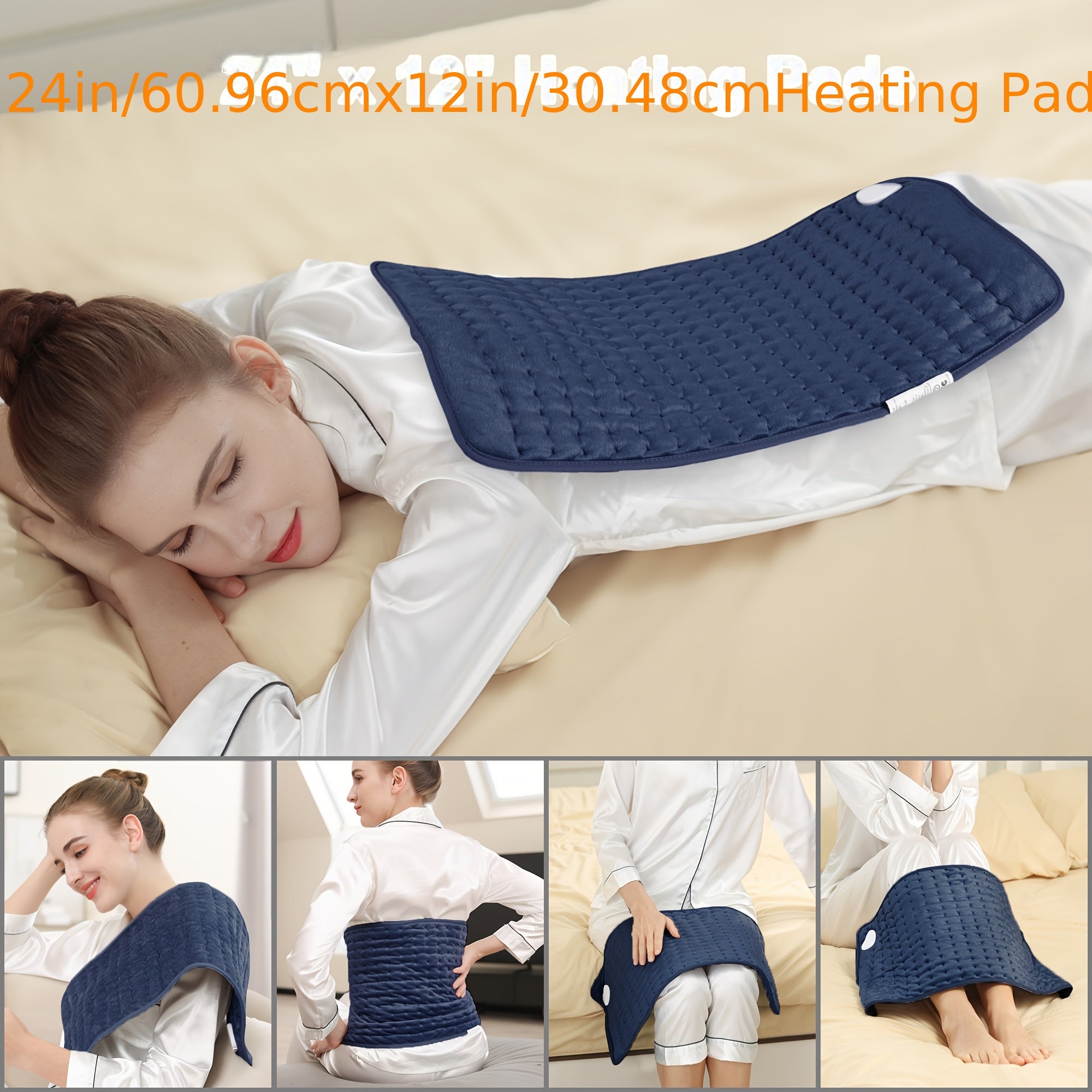 Extra Large Electric Heating Pad for Back & Body – 24×12 in, 6 Heat Levels, Dry & Moist Heat