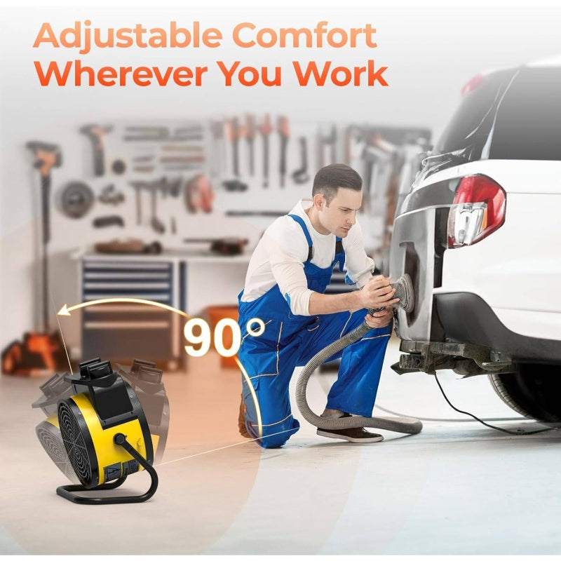 1500W PTC Ceramic Space Heater for Greenhouse & Garage, Portable Fast-Heating Electric Heater with Overheat Protection